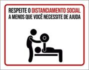 Kit 3 Placas Higiene Distanciamento Social Academia