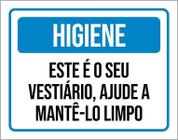 Kit 3 Placas Higiene Este Seu Vestiário Ajude Manter Limpo