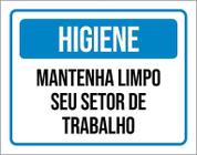 Kit 3 Placas Higiene Mantenha Limpo Seu Setor De Trabalho