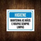 Kit 3 Placas Higiene Mantenha Mãos E Roupas Limpas