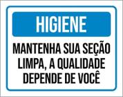 Kit 3 Placas Higiene Mantenha Sua Seção Limpa Qualidade