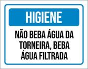 Kit 3 Placas Higiene Não Beba Água Da Torneira