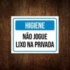 Kit 3 Placas Higiene Não Jogue Lixo Na Privada