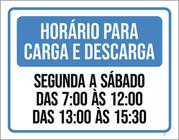 Kit 3 Placas Horário Carga Descarga Segunda Sábado 36X46