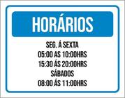 Kit 3 Placas Horários ul Segunda Sexta 36X46