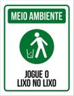 Kit 3 Placas Meio Ambiente Jogue Lixo No Lixo 36X46