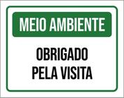 Kit 3 Placas Meio Ambiente Obrigado Pela Visita Verde 36X46