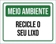 Kit 3 Placas Meio Ambiente Recicle Seu Lixo Verde