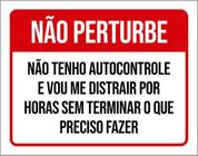 Kit 3 Placas Não Perturbe Autocotrole Distrair Horas