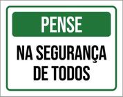 Kit 3 Placas Pense Na Segurança De Todos 36X46