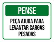 Kit 3 Placas Pense Peça Ajuda Levantar Cargas Pesadas