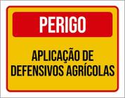 Kit 3 Placas Perigo Aplicação De Defensivos Agrícolas