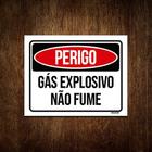 Kit 3 Placas Perigo Gás Explosivo Não Fume