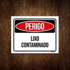 Kit 3 Placas Perigo Lixo Contaminado