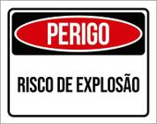 Kit 3 Placas Perigo Risco De Explosão