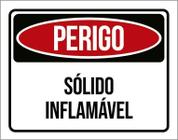 Kit 3 Placas Perigo Sólido Inflamável