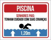 Kit 3 Placas - Piscina Pais Cuidado Com Crianças