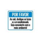 Kit 3 Placas Por Favor Desligue Luzes Meio Ambiente