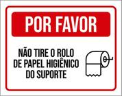 Kit 3 Placas Por Favor Não Tire Rolo Papel Higiênico Suporte