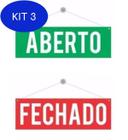 Kit 3 Placas Porta De Vidro Aberto E Fechado 3 unidades