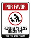 Kit 3 Placas Recolha As Fezes Do Seu Pet Filmado 36X46