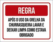 Kit 3 Placas Regra Após Uso Grelha Churrasqueira Lavar 36X46