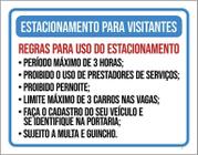 Kit 3 Placas - Regras Estacionamento Visitantes