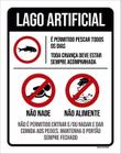 Kit 3 Placas Regras Normas Uso Lago Artificial