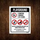 Kit 3 Placas Regras Normas Uso Playground