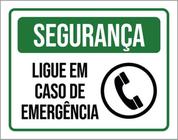 Kit 3 Placas Segurança Ligue Caso Emergência 36X46