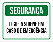 Kit 3 Placas Segurança Ligue Sirene Emergência 36X46