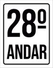 Kit 3 Placas Sinalização Ambiente Identificação 28º Andar