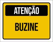 Kit 3 Placas Sinalização Atenção Buzine