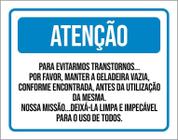 Kit 3 Placas Sinalização - Atenção Manter Geladeira Via