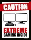 Kit 3 Placas Sinalização - Caution Extreme Gaming Inside Pc