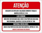 Kit 3 Placas Sinalização - Descarte Entulhos Galhadas