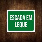 Kit 3 Placas Sinalização Escada Em Leque