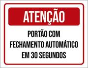 Kit 3 Placas Sinalização - Fechamento Automático 30 Segundos