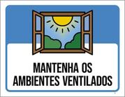 Kit 3 Placas Sinalização - Mantenha Os Ambientes Ventilados