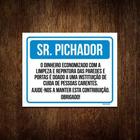 Kit 3 Placas Sinalização Pixador Pessoas Carentes