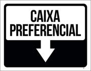 Kit 3 Placas Sinalização - Seta Caixa Preferêncial