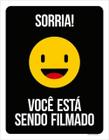 Kit 3 Placas Sinalização - Sorria Você Está Sendo Filmado