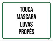 Kit 3 Placas Sinalização - Touca Máscara Luvas Propés