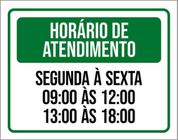 Kit 3 Placas Verde Horário Atendimento Segunda Sexta