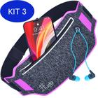 Kit 3 Pochete Slim Fitness Esportiva Para Exercícios Pink