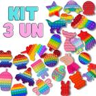 Kit 3 Pop It Brinquedo Infantil Sortido Anti Stress Alívio Ansiedade - Yinaite