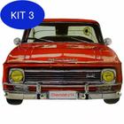 Kit 3 Porta Chaves De Parede Retrô Decorativo Chevrolet C14 Red