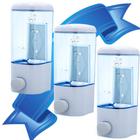 Kit 3 Porta Sabonete Liquido Dispenser P/Alcool Gel Detergente Parede Fixar Higiene