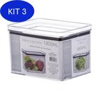 Kit 3 Porta-Tudo Fresh Hermetic Lumini 1.800Ml