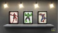 Kit 3 Pôsters heróis Marvel 30x50cm Macro Design